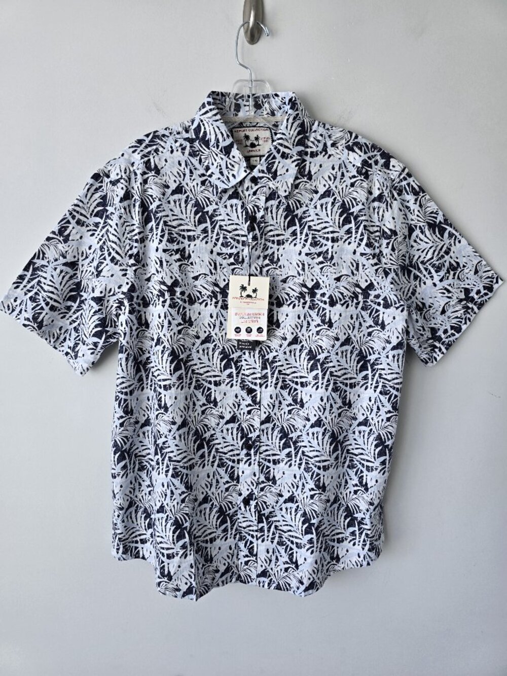 Report Collection Mens Linen Blend Button Down Shirt Blue Size L NWT